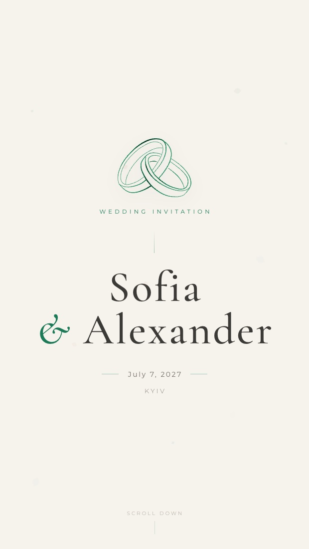 Classic invitation template in deep emerald green