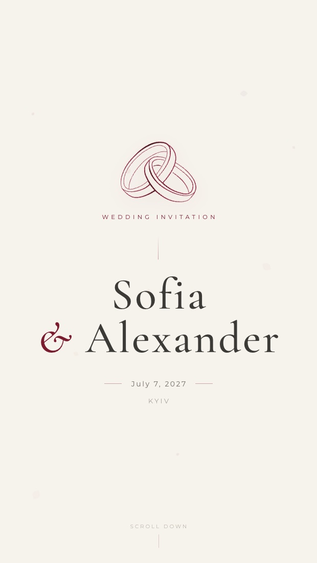 Classic invitation template in deep burgundy