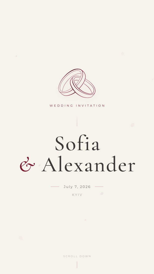 Classic invitation template in deep burgundy