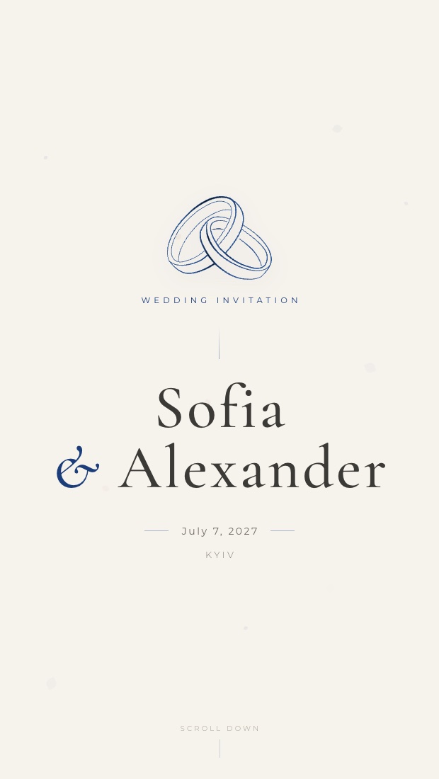 Classic invitation template in deep sapphire blue
