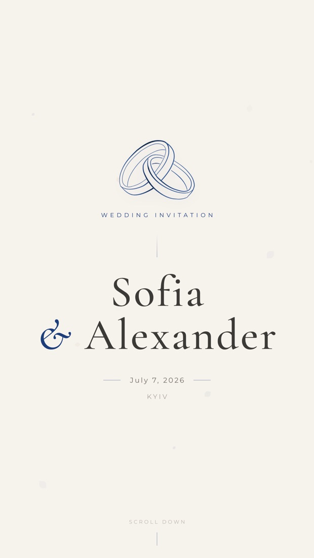 Classic invitation template in deep sapphire blue